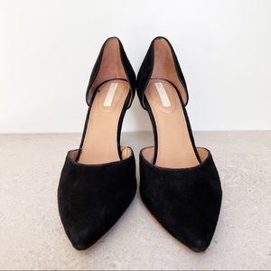 H&M Black Suede Pointed Toe Pumps 37 7